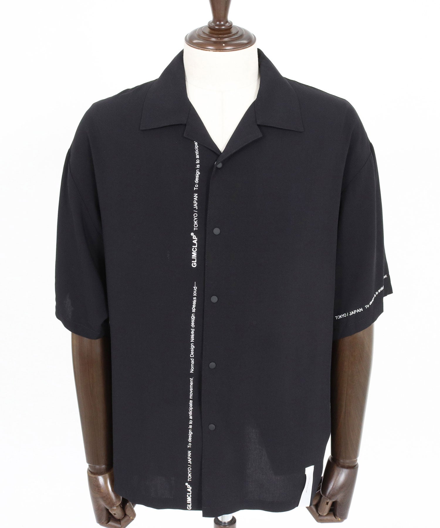 GLIMCLAP(グリムクラップ)】Graphic Print Open Collar Shirt オープン