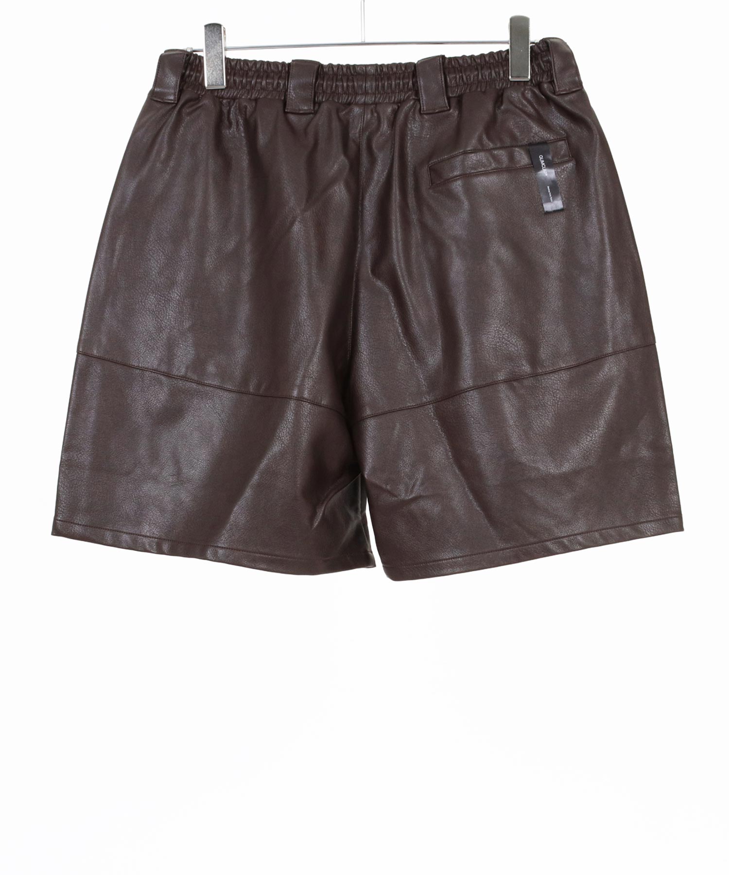 Glimclap レザー調 ショートパンツ ブラック GLIMCLAP(グリムクラップ)】Synthetic Leather Shorts レザーショート