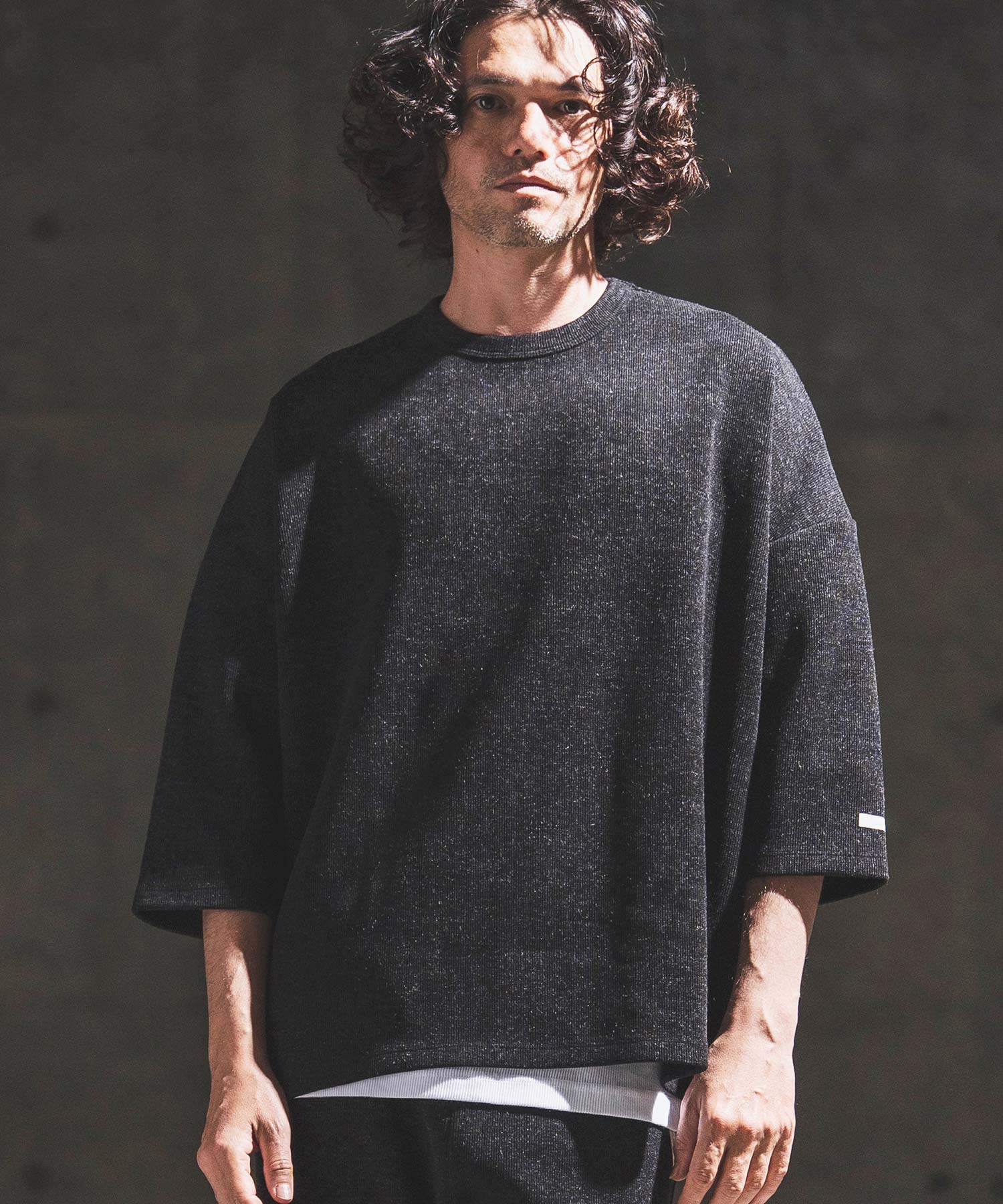 GLIMCLAP(グリムクラップ)】Melange Rib-Bonded 3-4 Sleeve T-shirt 7