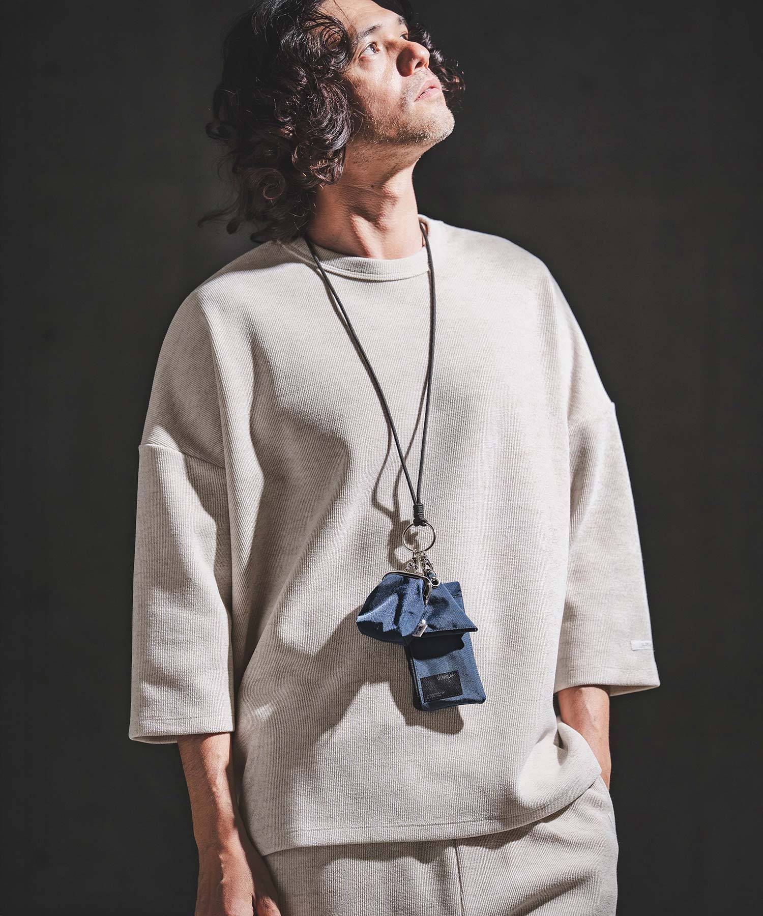 GLIMCLAP(グリムクラップ)】Melange Rib-Bonded 3-4 Sleeve T-shirt 7