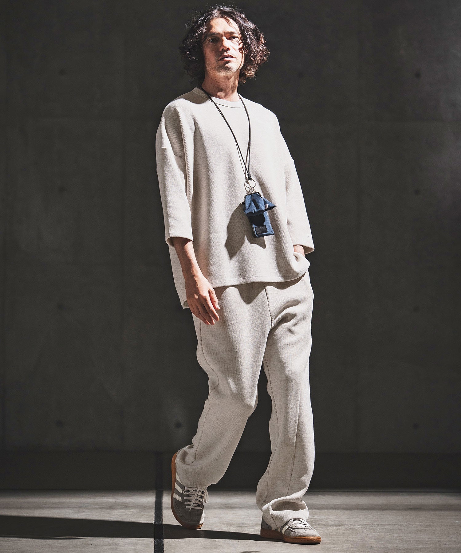 GLIMCLAP(グリムクラップ)】Melange Rib-Bonded 3-4 Sleeve T-shirt 7