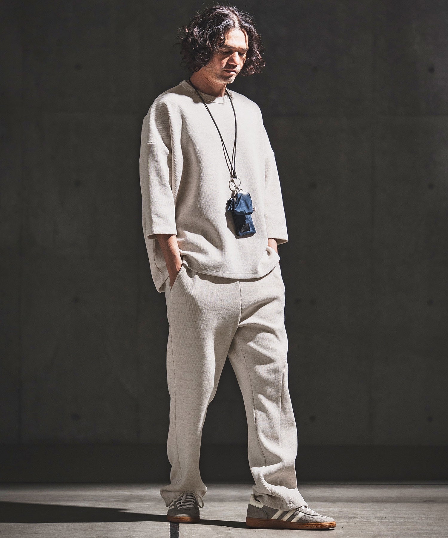 GLIMCLAP(グリムクラップ)】Melange Rib-Bonded 3-4 Sleeve T-shirt 7