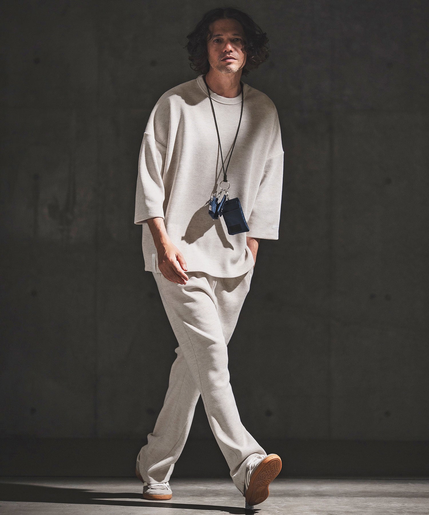 GLIMCLAP(グリムクラップ)】Melange Rib-Bonded 3-4 Sleeve T-shirt 7