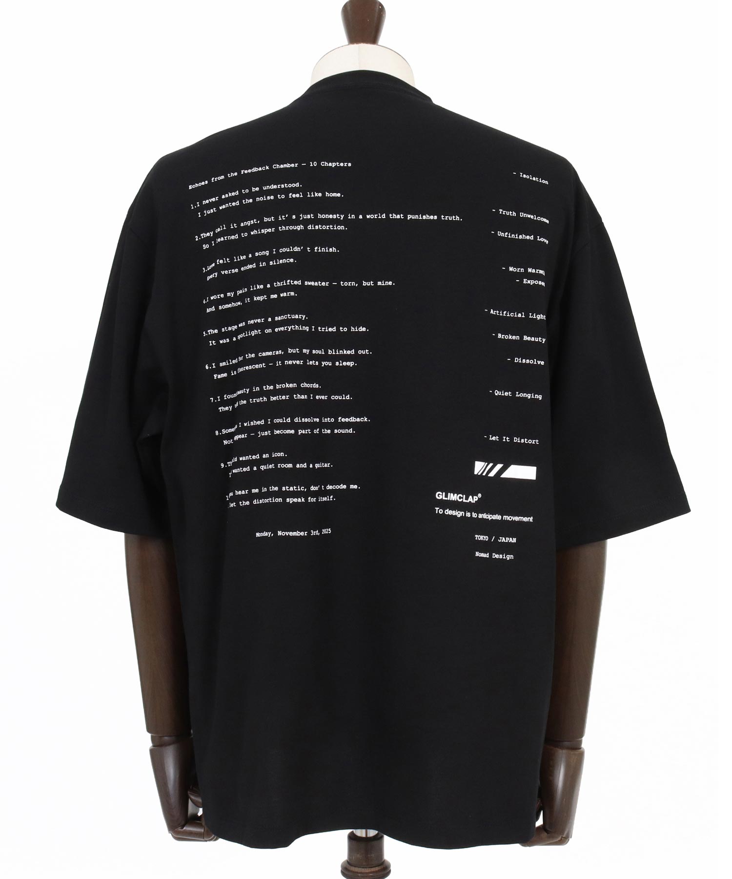 glimspankyTシャツ Lサイズ ブラック GLIMCLAP(グリムクラップ)】 Abstract Art Print T-shirt プリントT