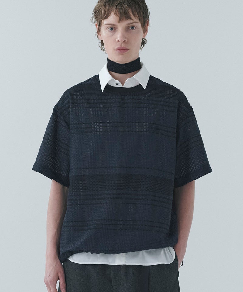 CULLNI(クルニ)】Mesh Knit Short Sleeve Jacket ショートスリーブ