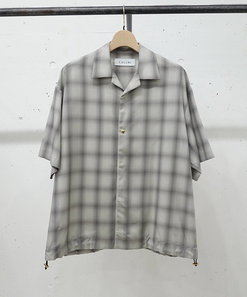 CULLNI(クルニ)】Ombre Check Open Collar Short Sleeve Shirt
