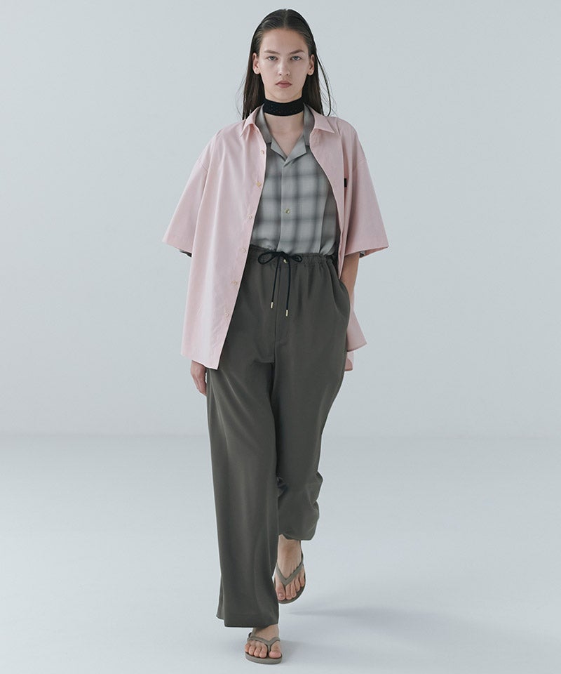 CULLNI(クルニ)】Ombre Check Open Collar Short Sleeve Shirt