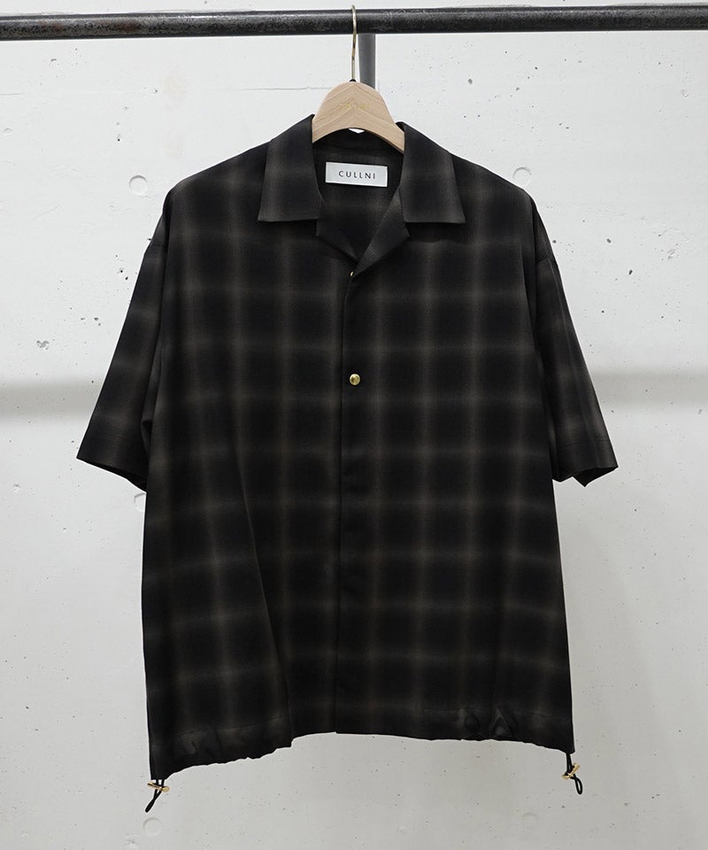 30%OFF【CULLNI(クルニ)】Ombre Check Open Collar Short Sleeve Shirt 