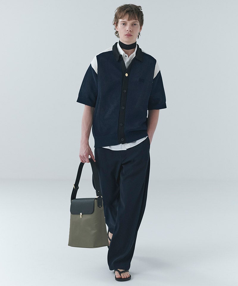 CULLNI(クルニ)】Mesh Knit Short Sleeve Jacket ショートスリーブ
