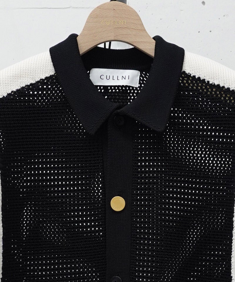CULLNI(クルニ)】Mesh Knit Short Sleeve Jacket ショートスリーブ
