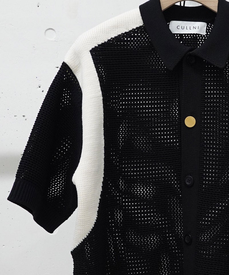 CULLNI(クルニ)】Mesh Knit Short Sleeve Jacket ショートスリーブ