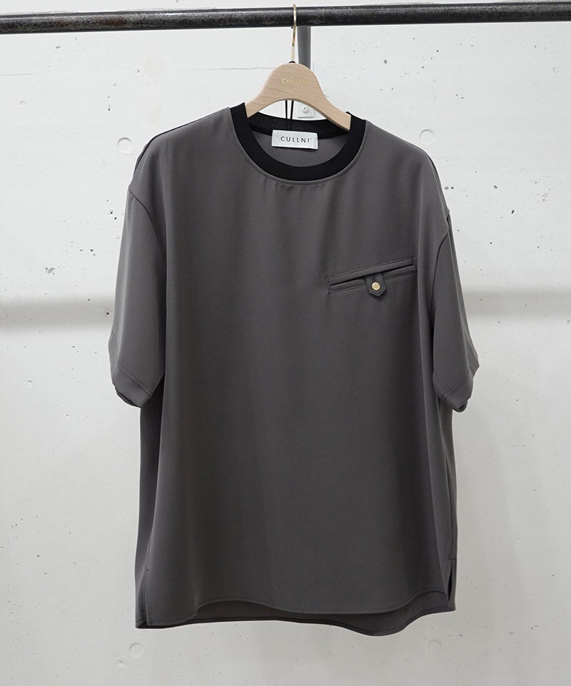 CULLNI(クルニ)】Dry Twill Button-Tab Pocket Short Sleeve Pullover