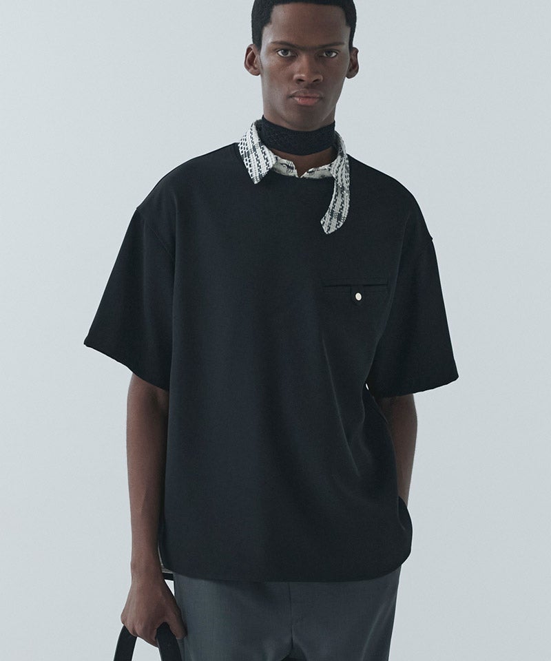 CULLNI(クルニ)】Dry Twill Button-Tab Pocket Short Sleeve Pullover