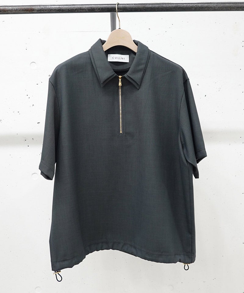 トップス CULLNI 25AW Layered Shirt CULLNI(クルニ)】Dry Gabardine Layered collar Half Zip Shirt