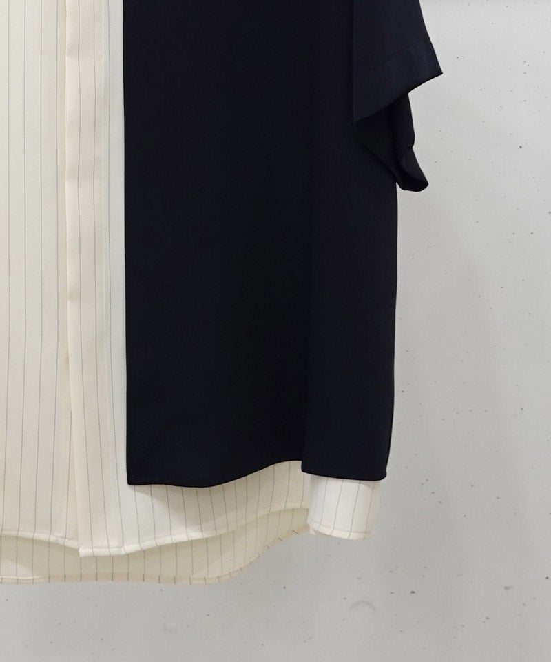30%OFF【CULLNI(クルニ)】Double Cloth Layered Bi-Color Short Sleeve