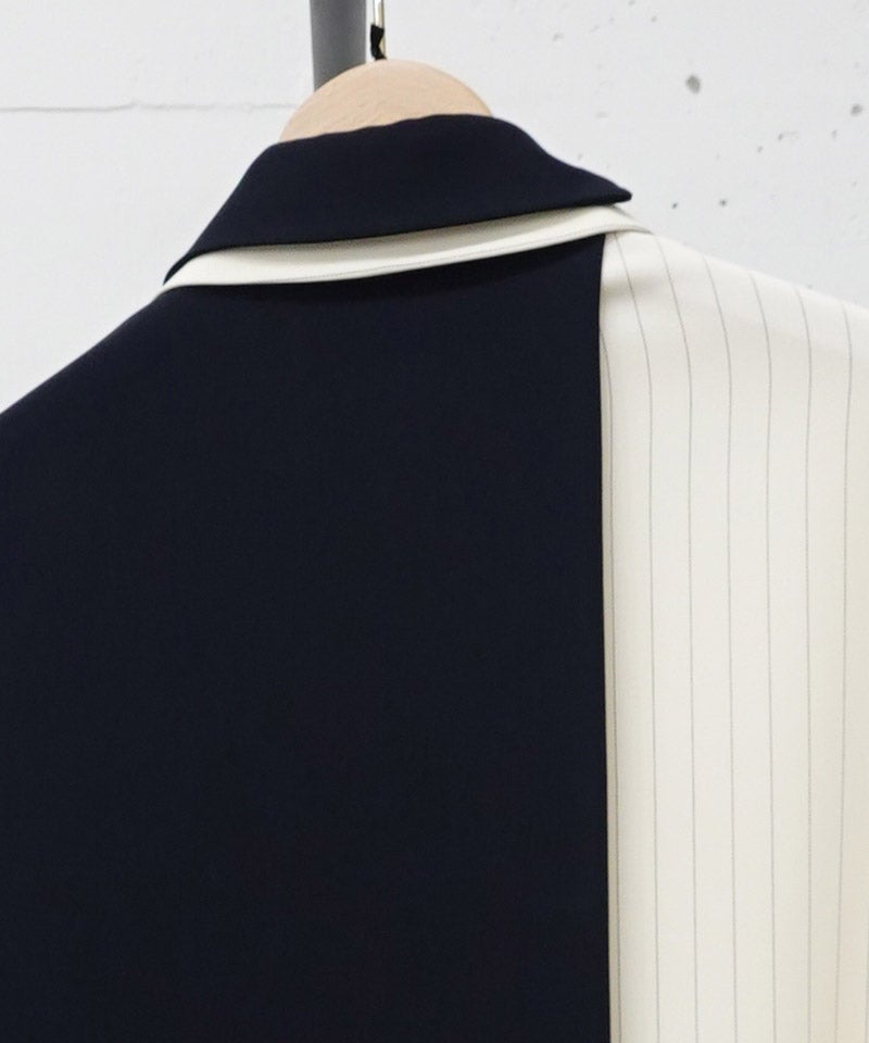 CULLNI(クルニ)】Double Cloth Layered Bi-Color Short Sleeve Shirt