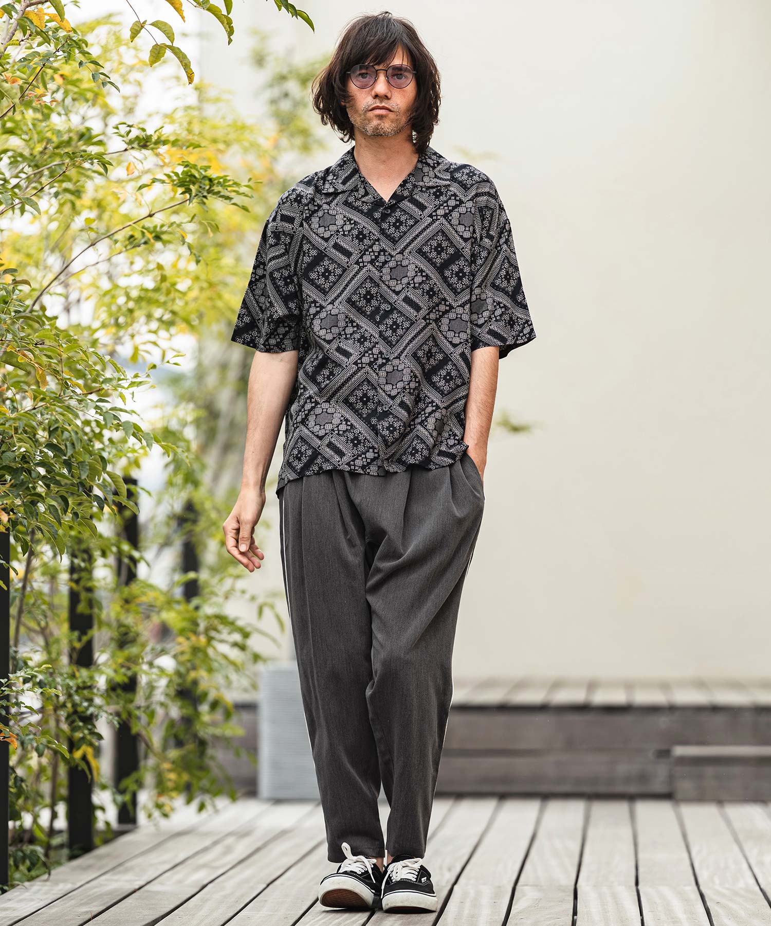 CAMBIO(カンビオ)】Side Piping Line Tapered Ankle Slacks スラックス