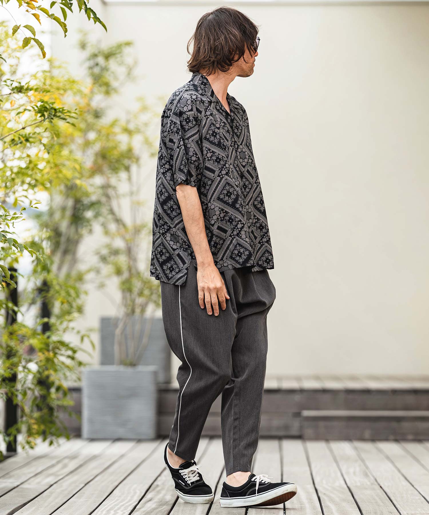 CAMBIO(カンビオ)】Side Piping Line Tapered Ankle Slacks スラックス