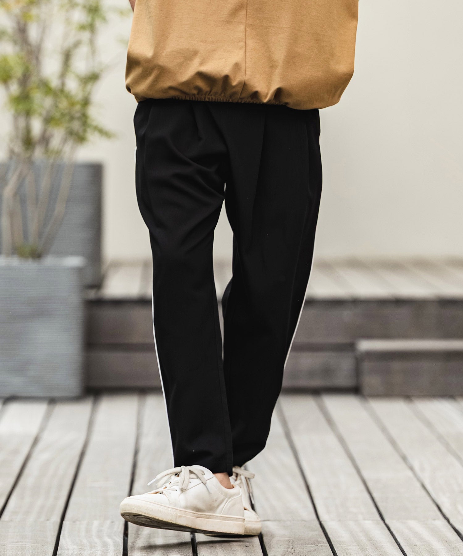 CAMBIO(カンビオ)】Side Piping Line Tapered Ankle Slacks スラックス