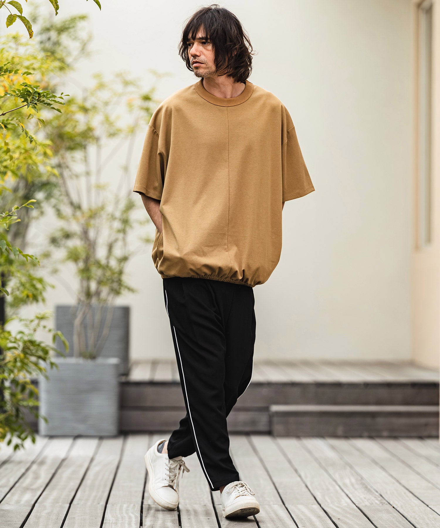 CAMBIO(カンビオ)】Side Piping Line Tapered Ankle Slacks スラックス