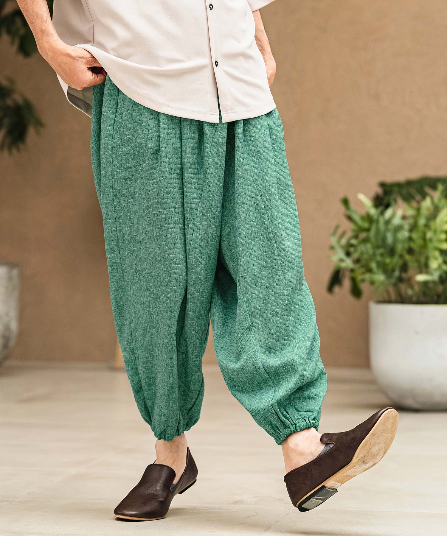 CAMBIO(カンビオ)】Melange Hopsack Balloon Jogger Pants ジョガー