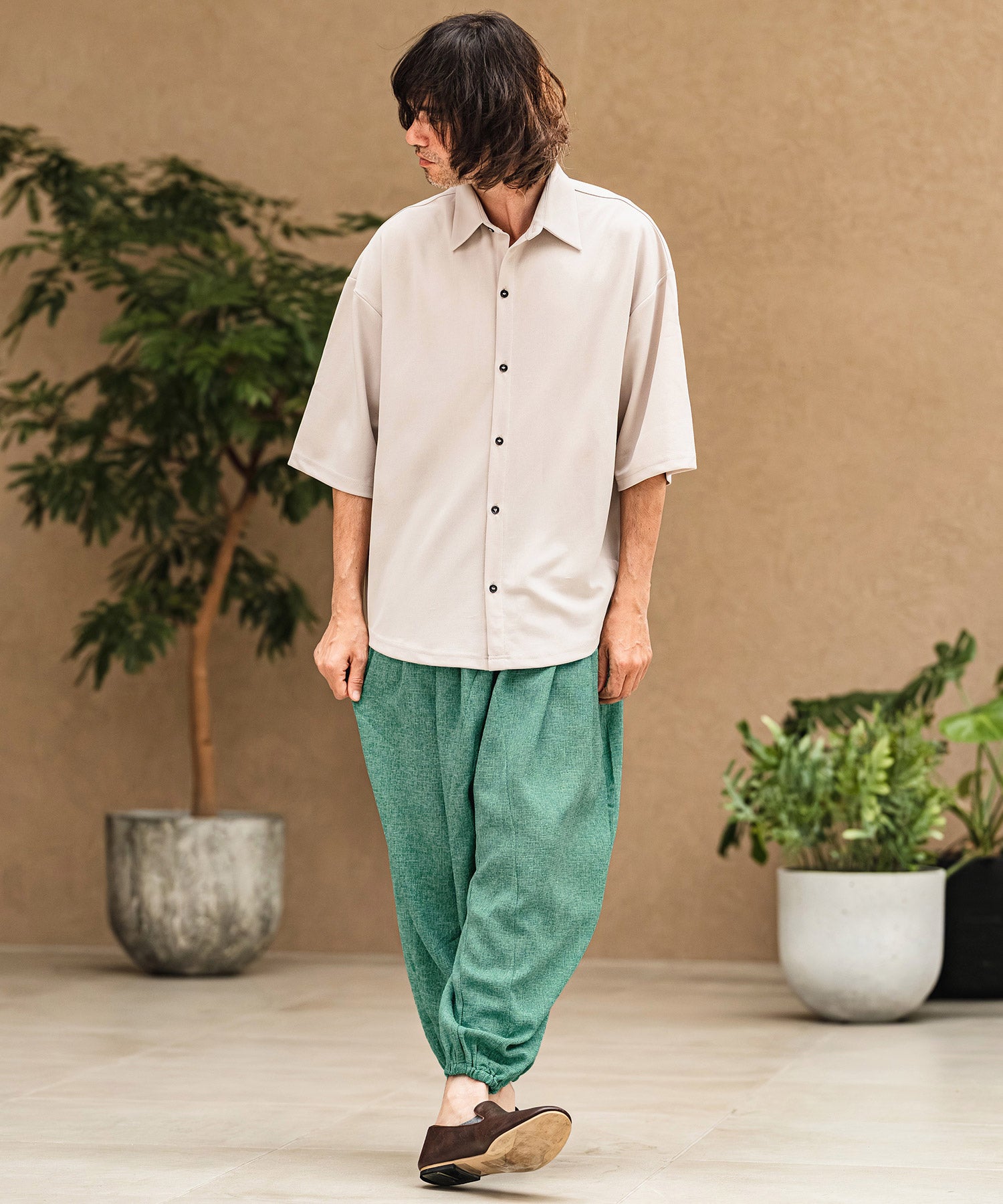 CAMBIO(カンビオ)】Melange Hopsack Balloon Jogger Pants ジョガー