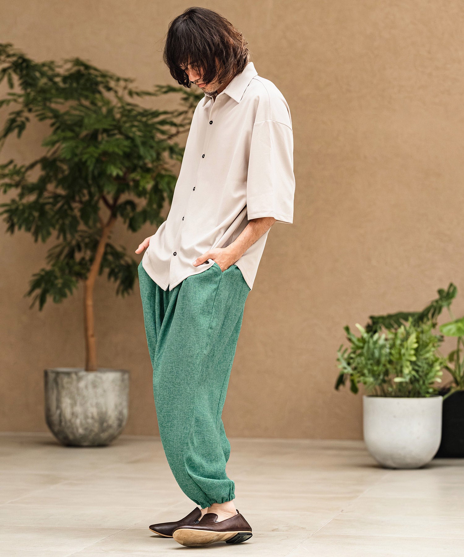 CAMBIO(カンビオ)】Melange Hopsack Balloon Jogger Pants ジョガー