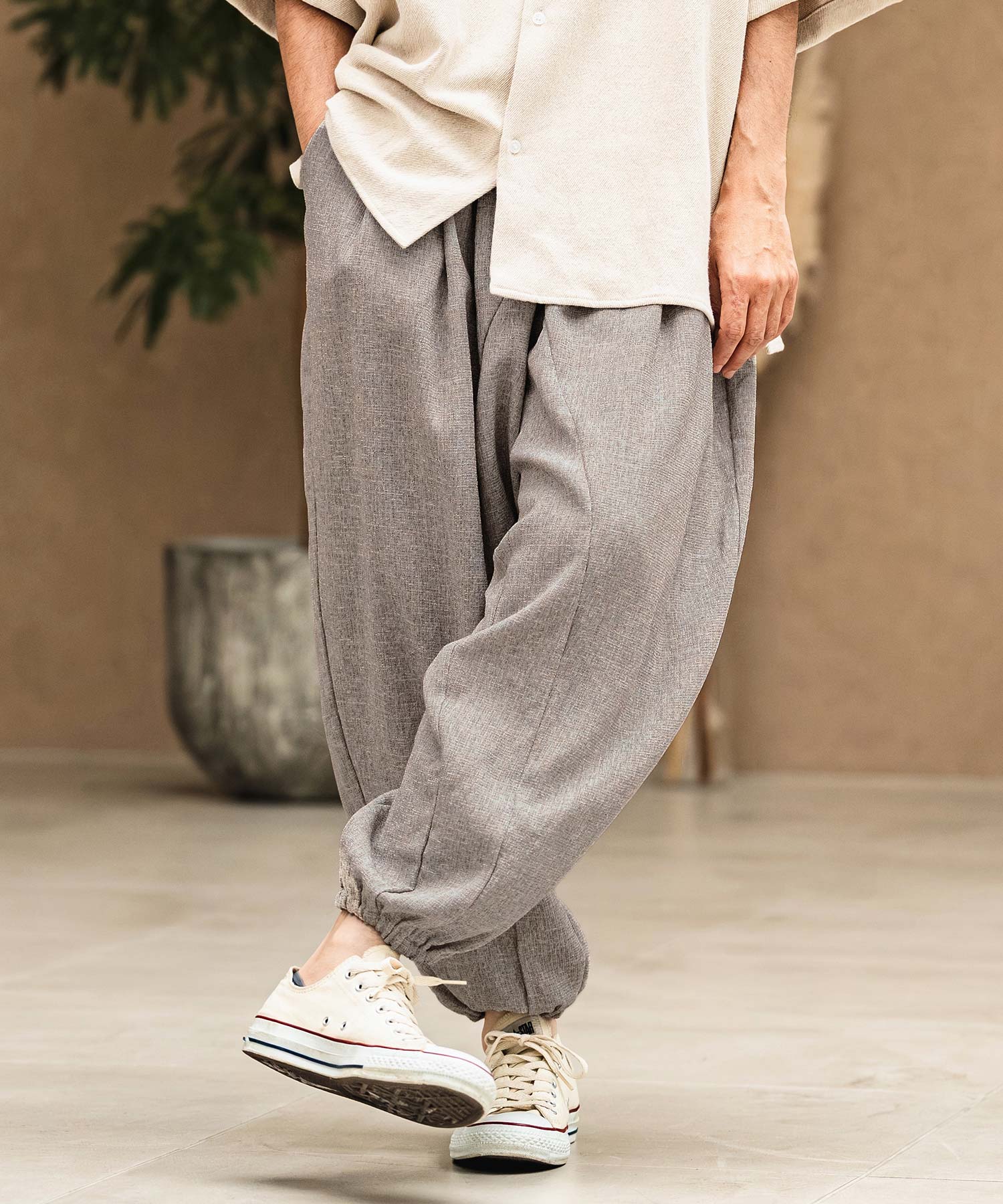 CAMBIO(カンビオ)】Melange Hopsack Balloon Jogger Pants ジョガー