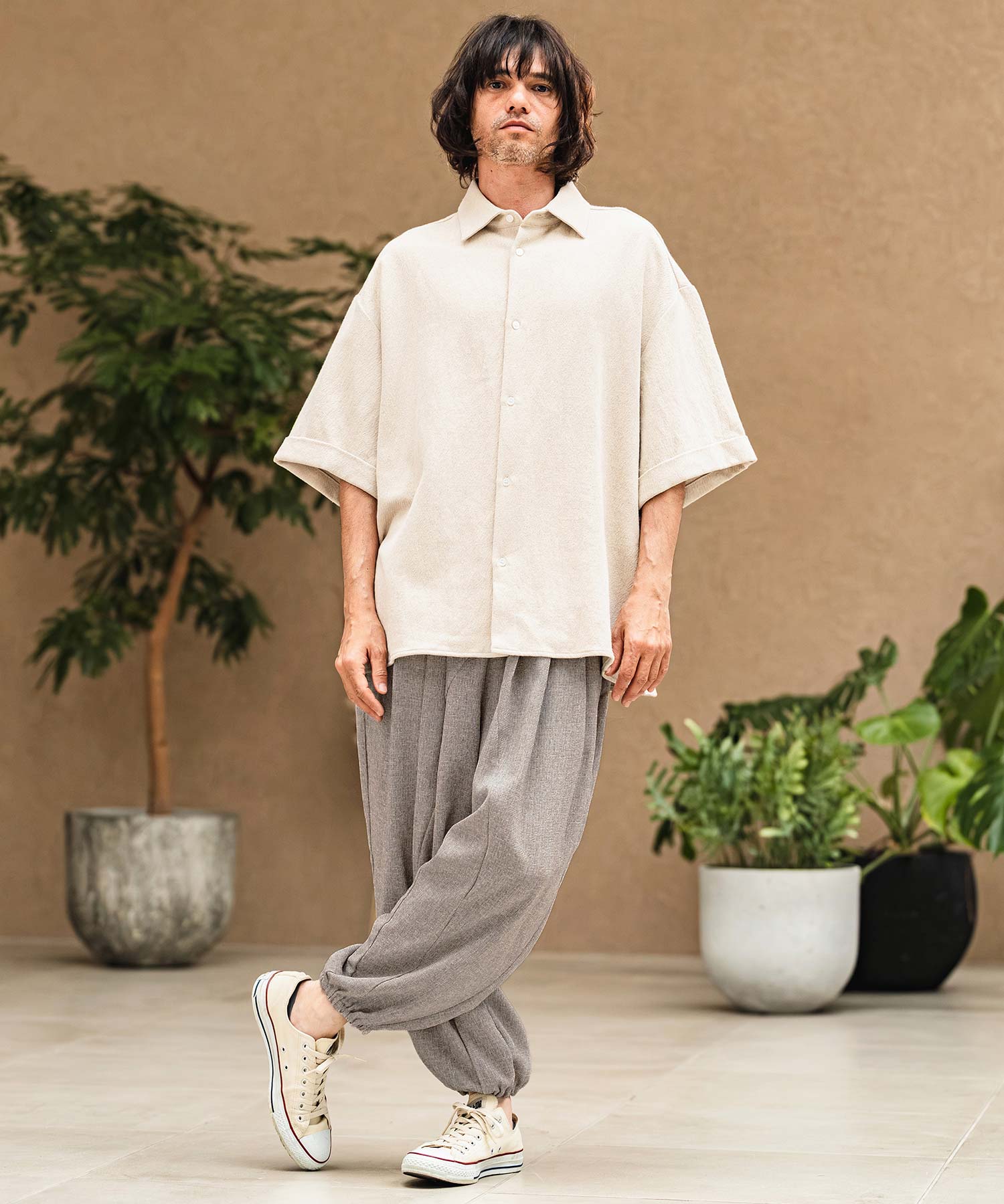 CAMBIO(カンビオ)】Melange Hopsack Balloon Jogger Pants ジョガー