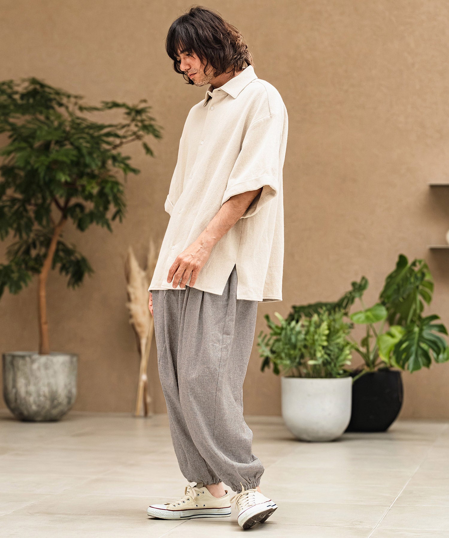 CAMBIO(カンビオ)】Melange Hopsack Balloon Jogger Pants ジョガー