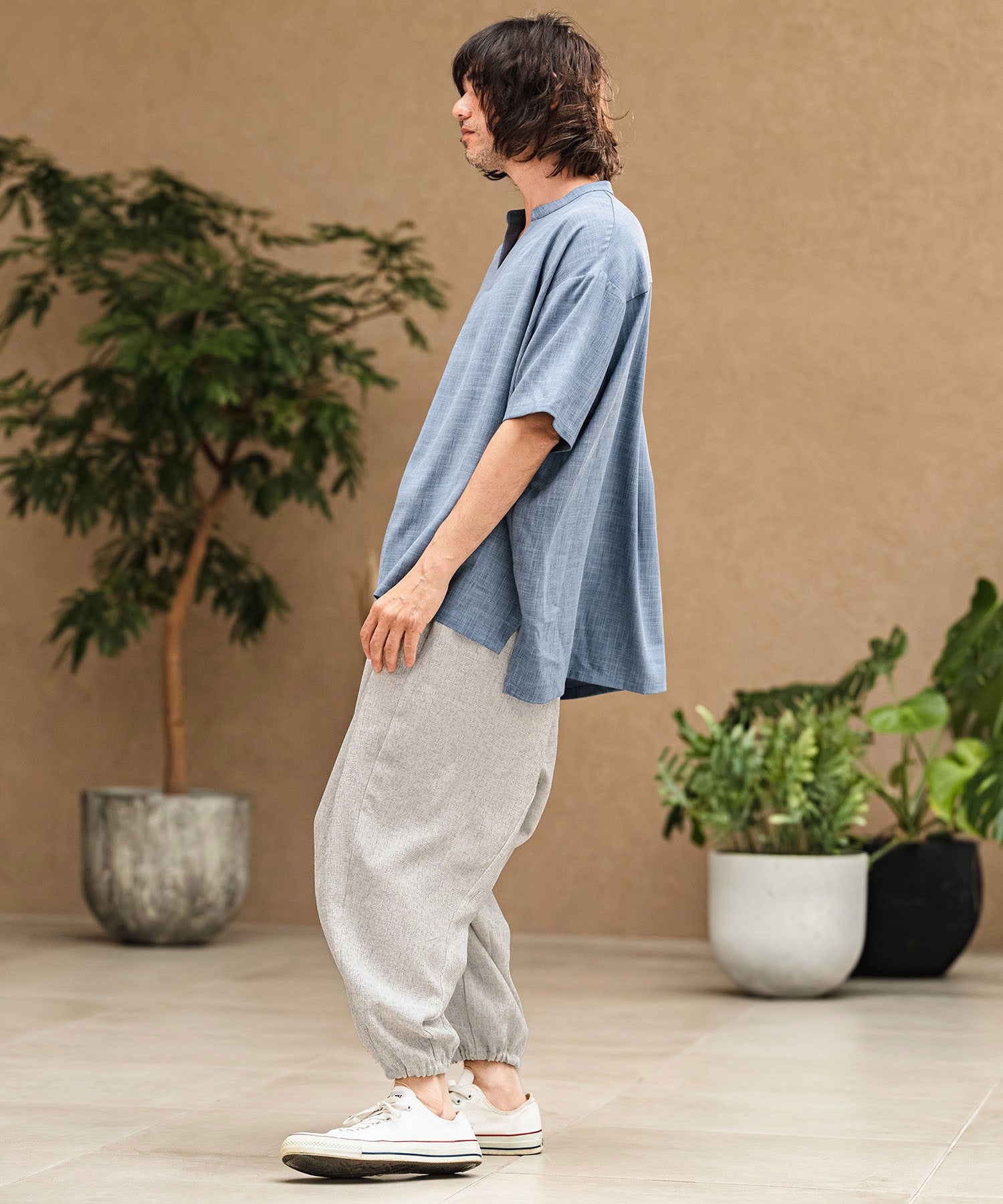 CAMBIO(カンビオ)】Melange Hopsack Balloon Jogger Pants ジョガー