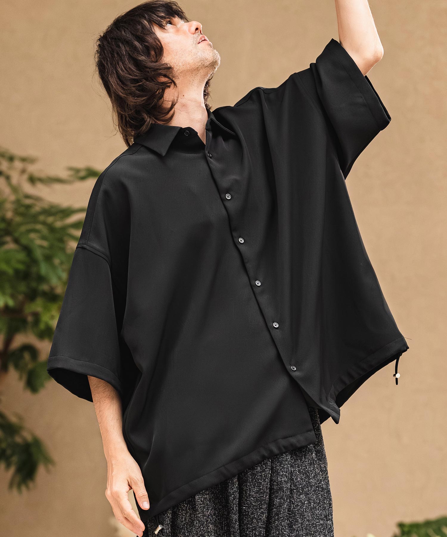 CAMBIO(カンビオ)】Polyester Tropical Short Sleeve Shirts