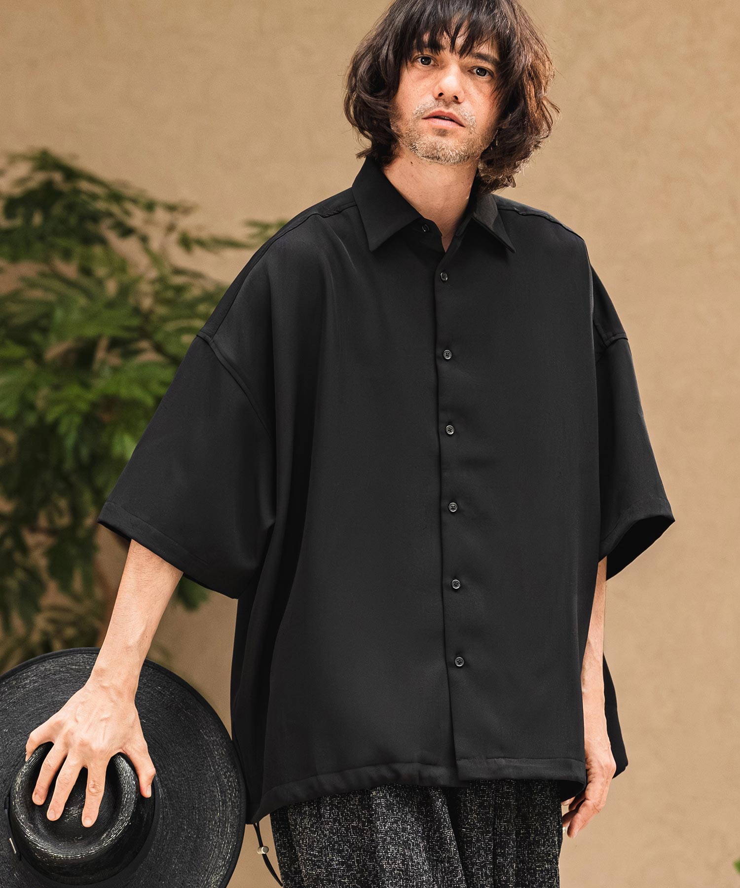 CAMBIO(カンビオ)】Polyester Tropical Short Sleeve Shirts