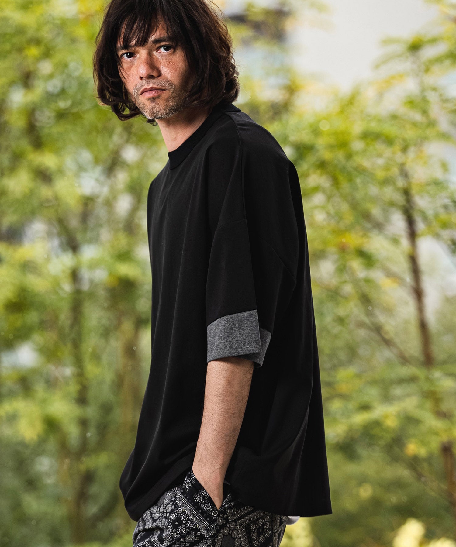 CAMBIO(カンビオ)】Asymmetry Switch Cut sew デザインTシャツ