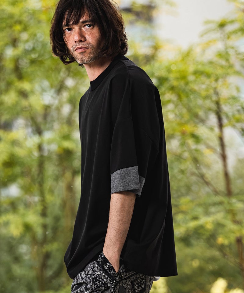 CAMBIO(カンビオ)】Asymmetry Switch Cut sew デザインTシャツ 