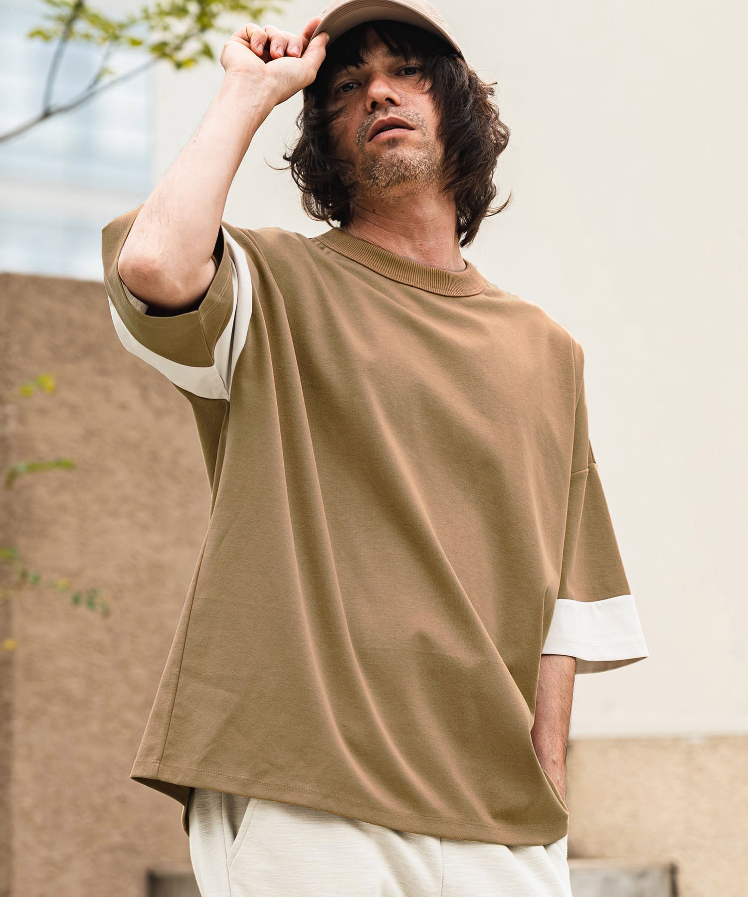 CAMBIO(カンビオ)】Asymmetry Switch Cut sew デザインTシャツ