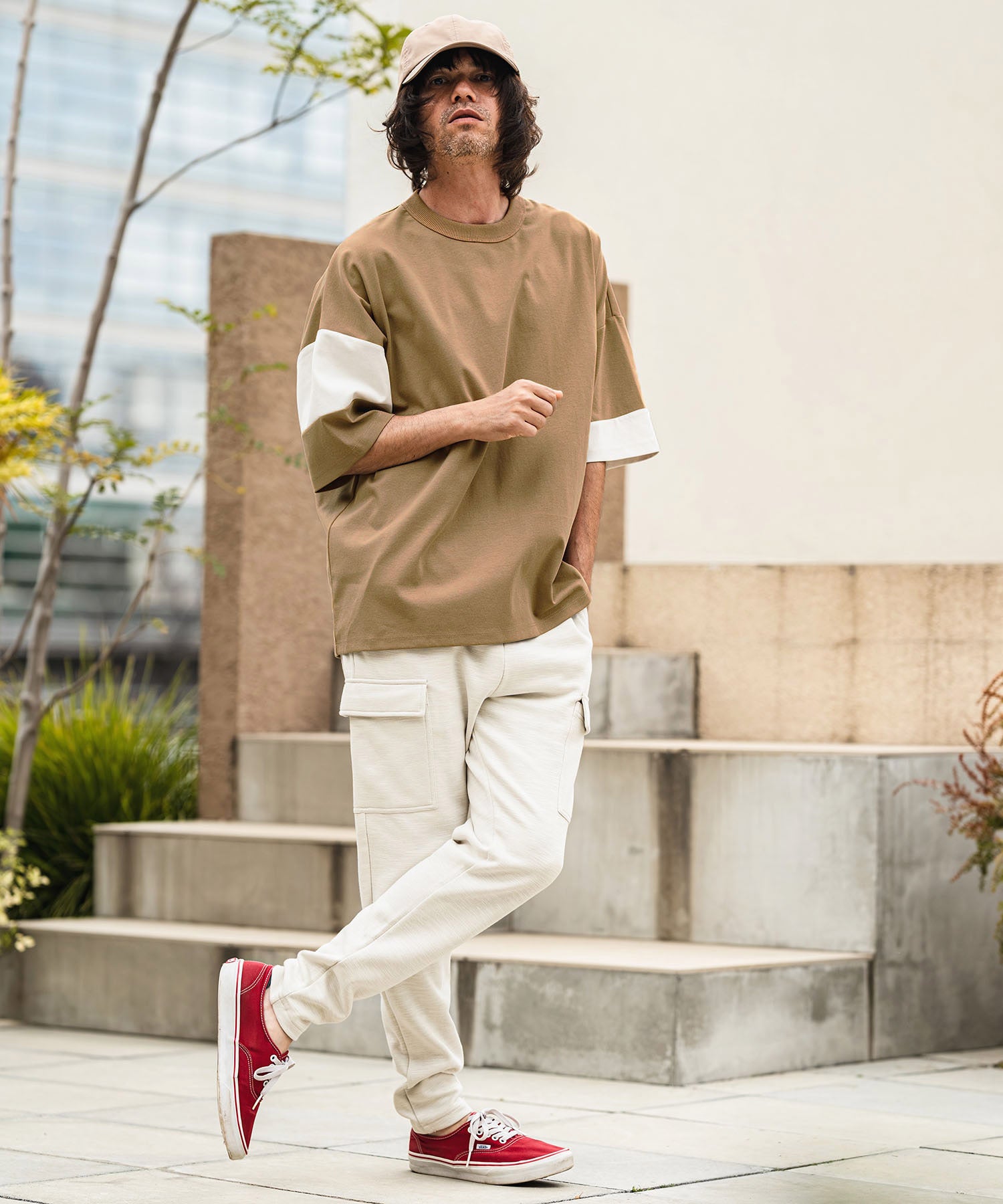 CAMBIO(カンビオ)】Asymmetry Switch Cut sew デザインTシャツ