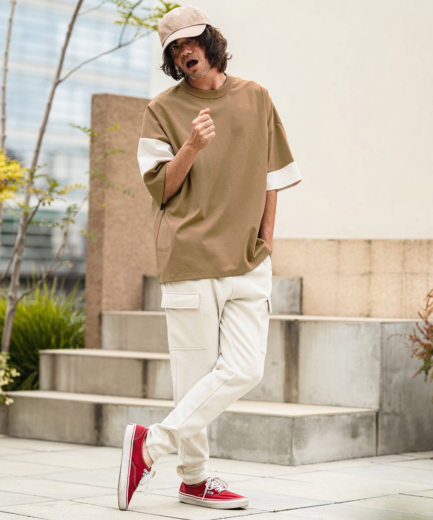 CAMBIO(カンビオ)】Asymmetry Switch Cut sew デザインTシャツ