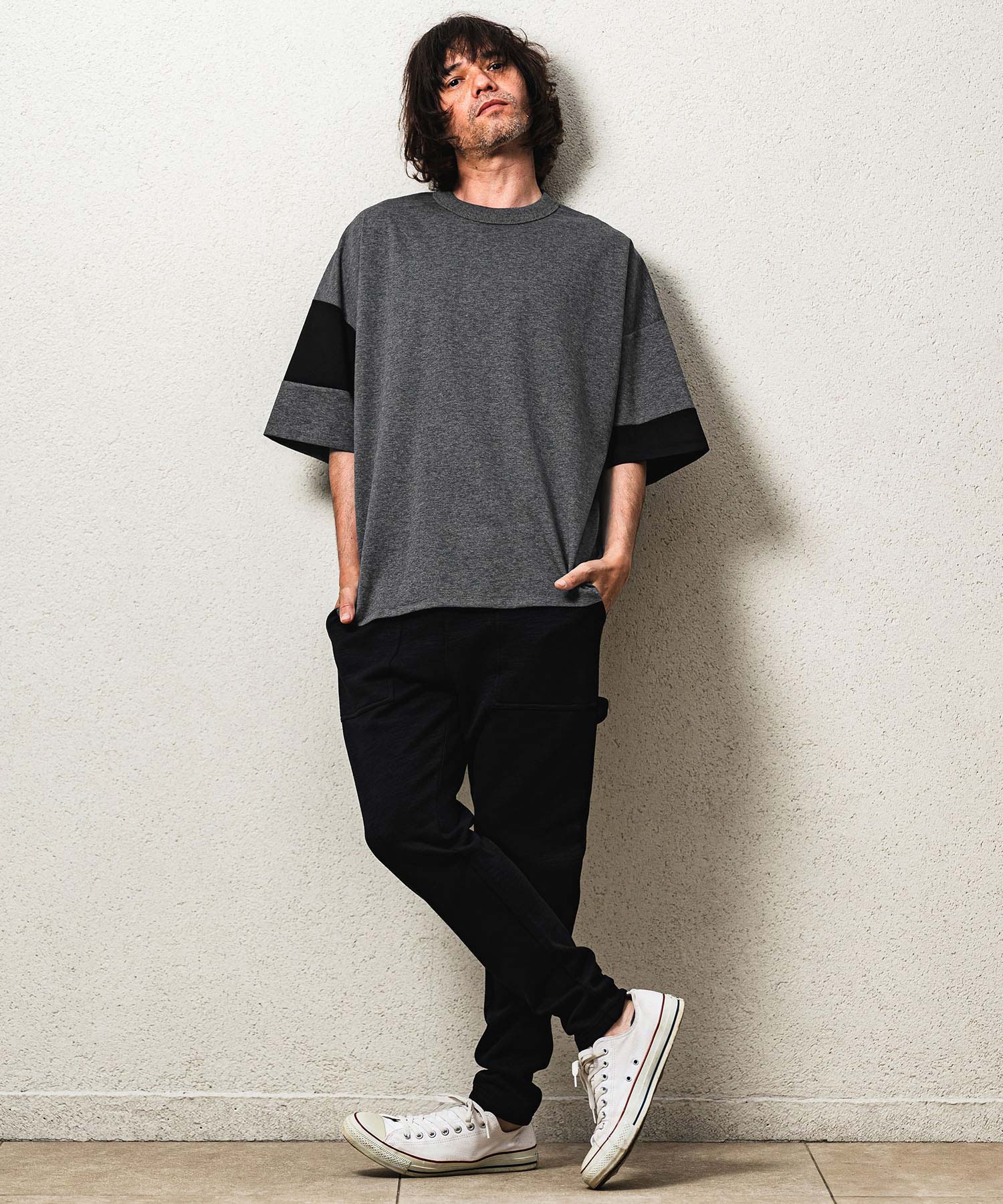 CAMBIO(カンビオ)】Asymmetry Switch Cut sew デザインTシャツ