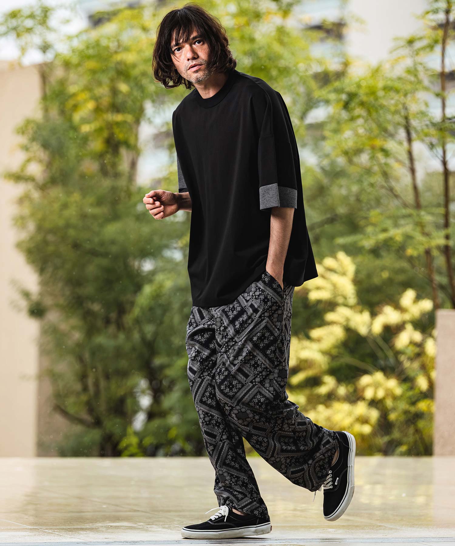 CAMBIO(カンビオ)】Asymmetry Switch Cut sew デザインTシャツ