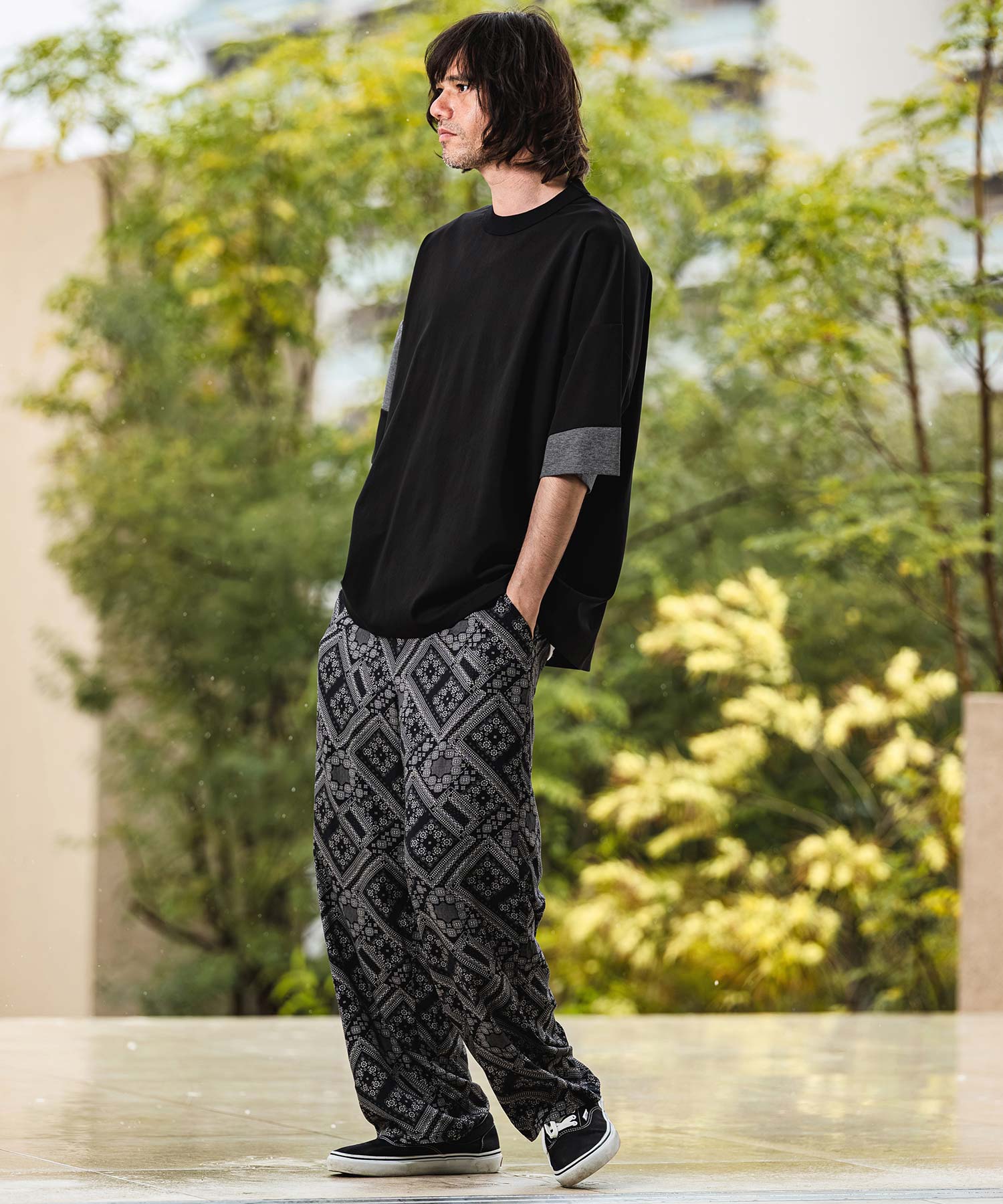 CAMBIO(カンビオ)】Asymmetry Switch Cut sew デザインTシャツ