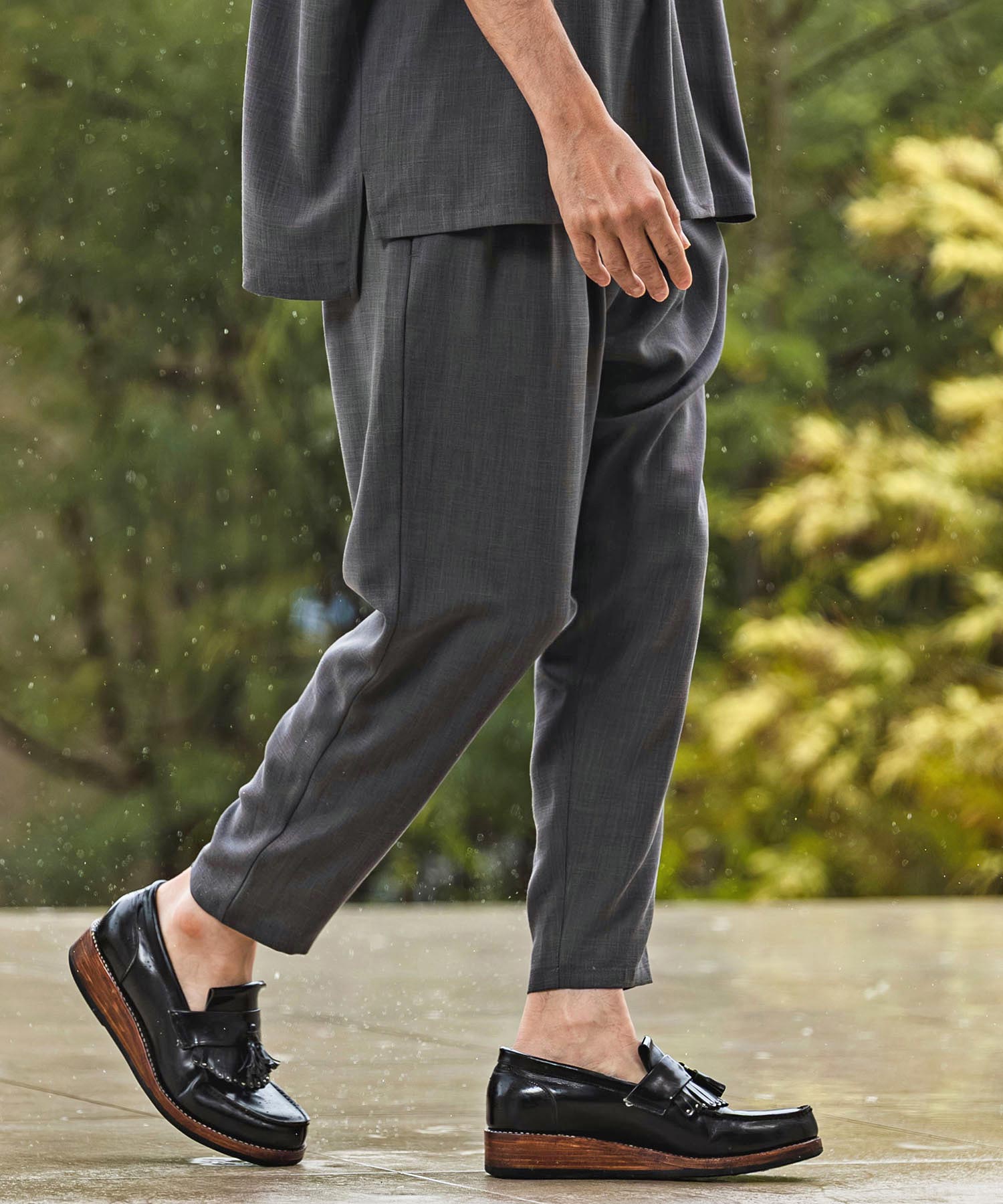 CAMBIO(カンビオ)】Slub Oxford Tapered Pants テーパードパンツ
