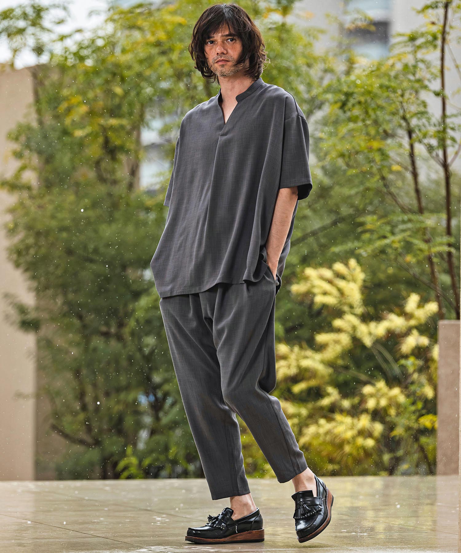 CAMBIO(カンビオ)】【予約販売6月上旬～中旬入荷】 Slub Oxford