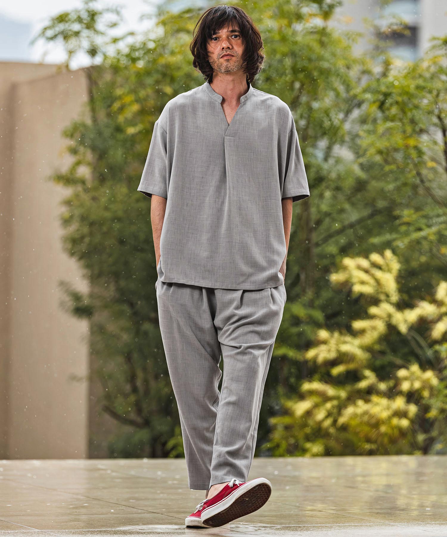 CAMBIO(カンビオ)】Slub Oxford Tapered Pants テーパードパンツ
