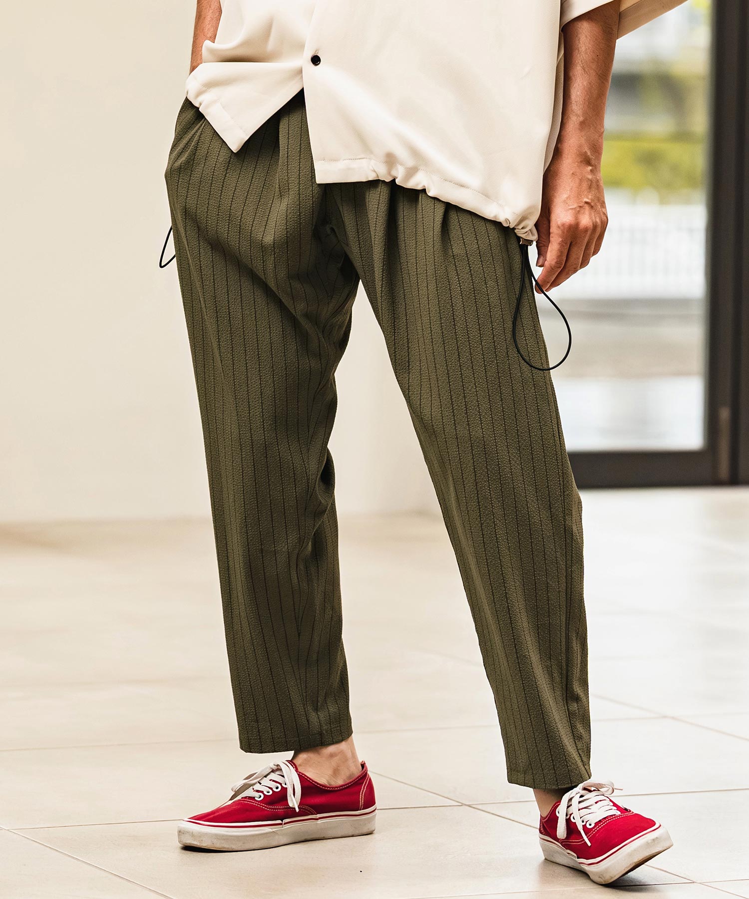 CAMBIO(カンビオ)】Stretch Seersucker Balloon Silhouette Pants
