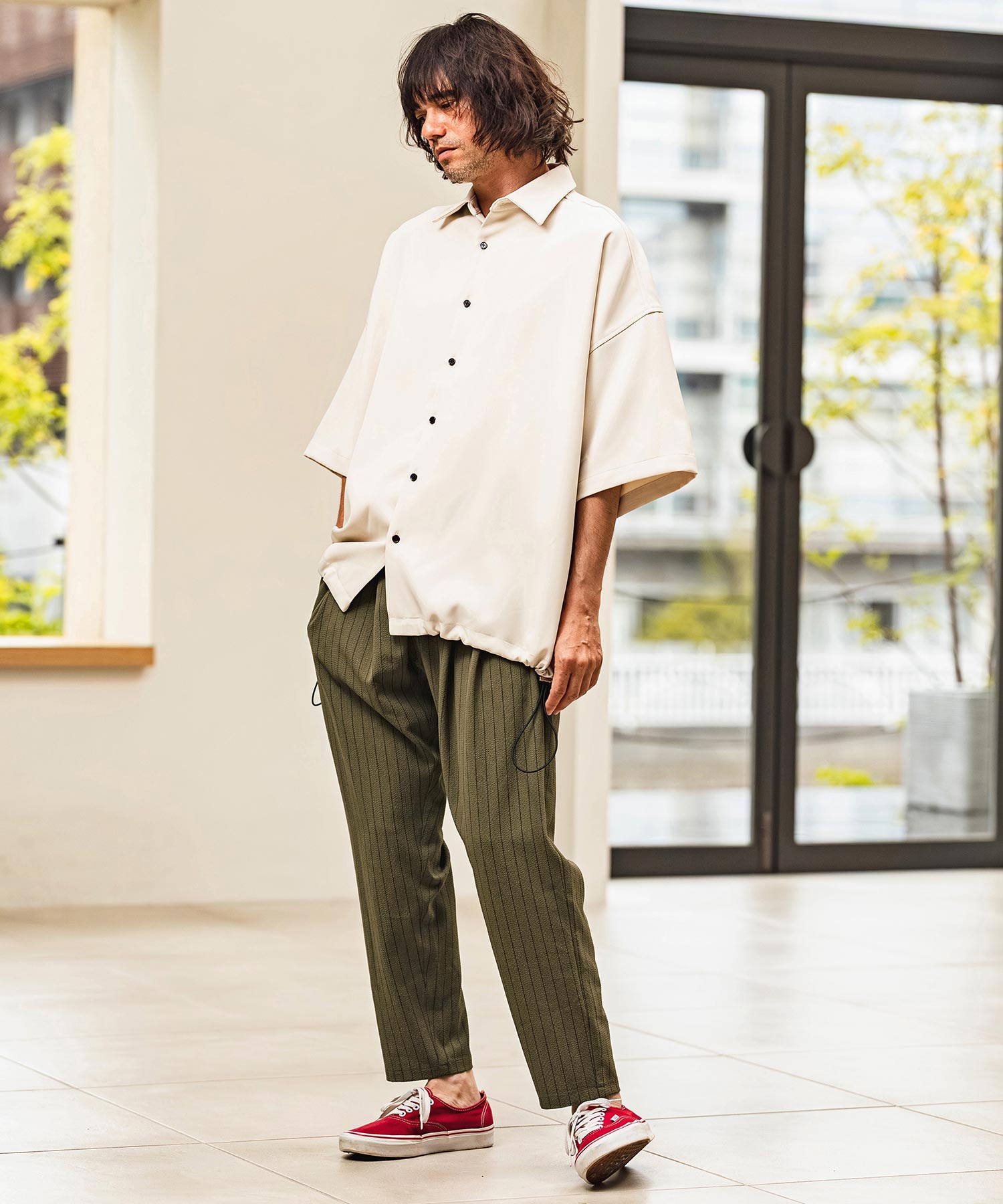 CAMBIO(カンビオ)】Stretch Seersucker Balloon Silhouette Pants
