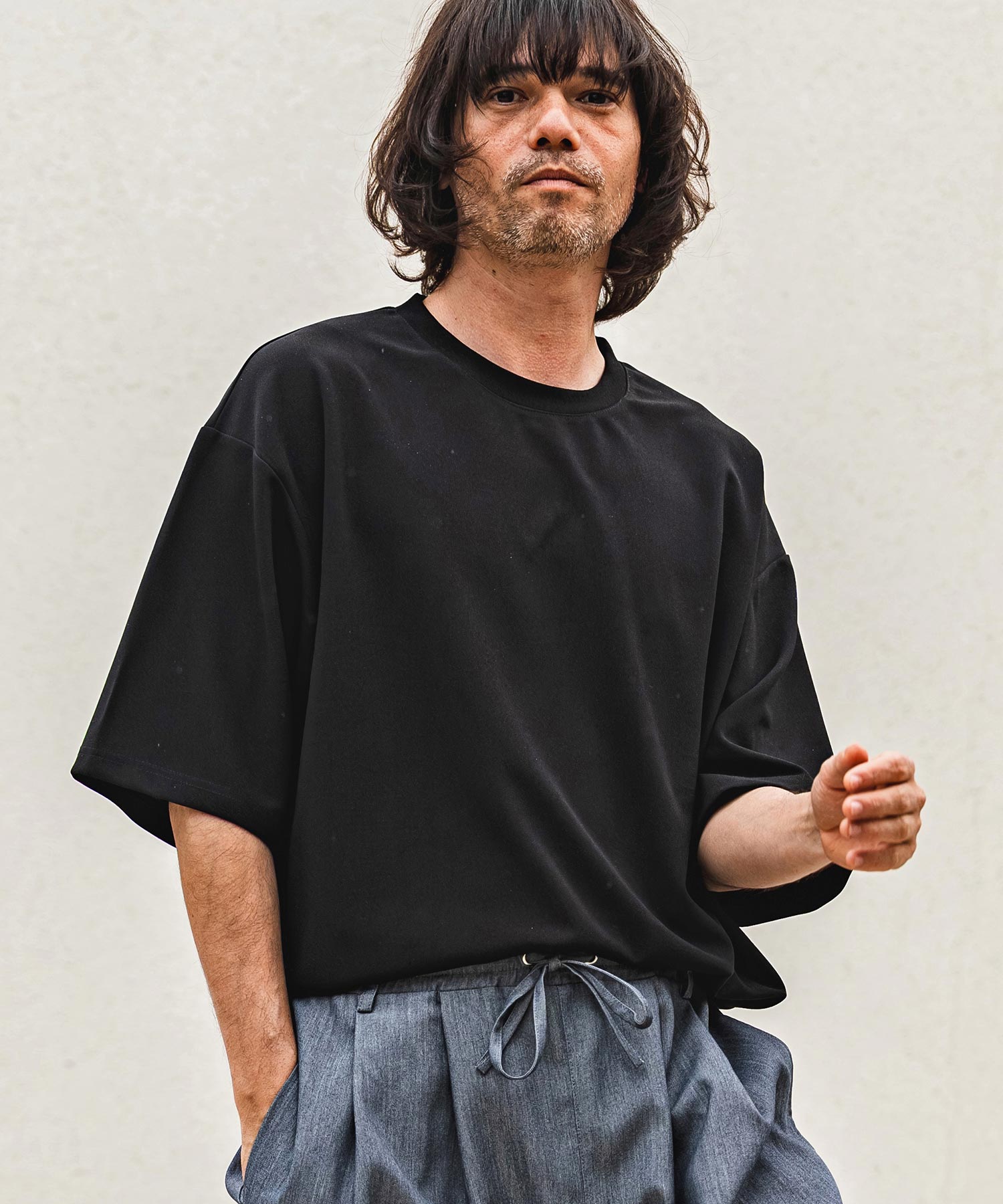 CAMBIO(カンビオ)】梨地ビッグシルエットTシャツ(HLCM0268) | CAMBIO