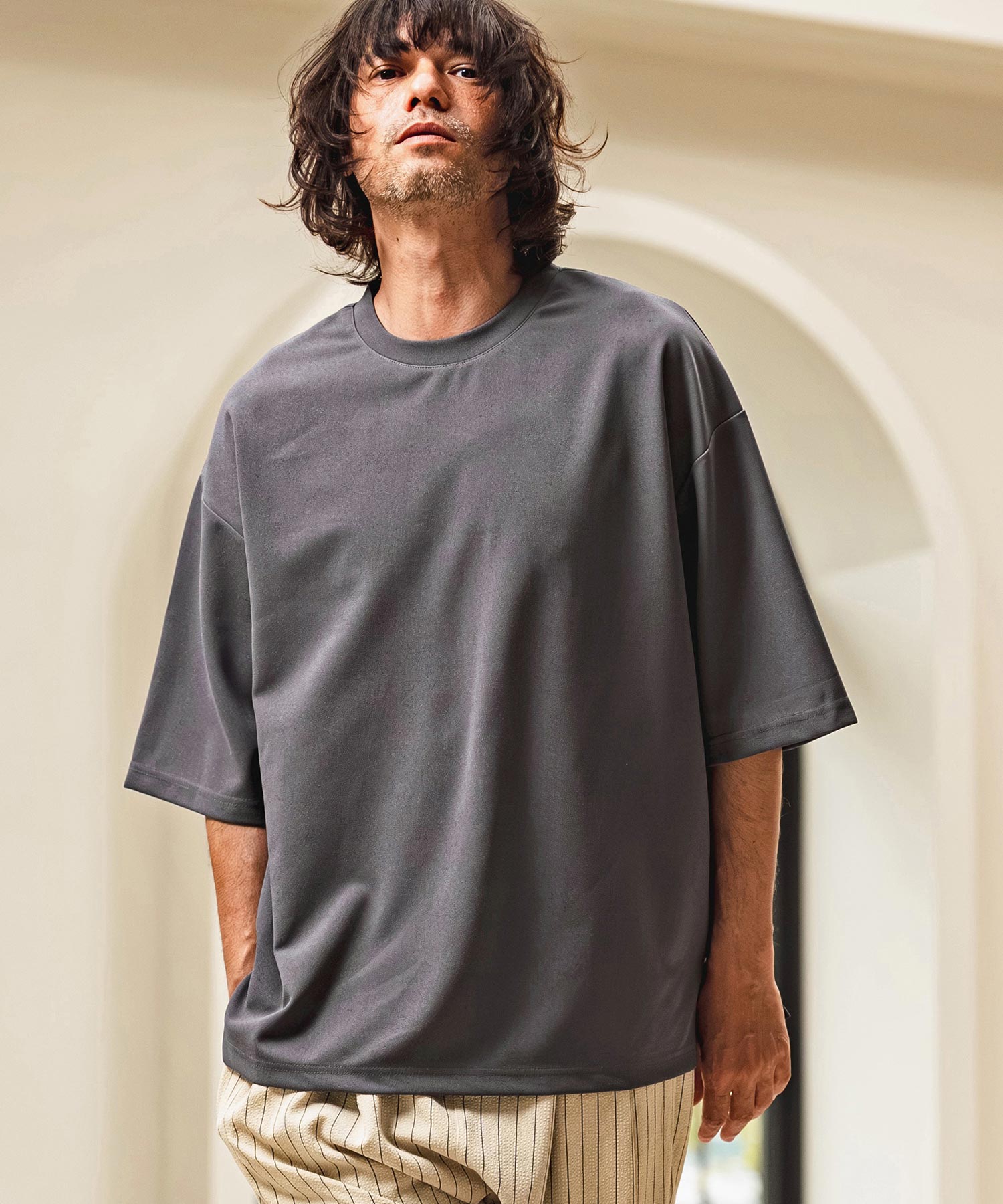 CAMBIO(カンビオ)】梨地ビッグシルエットTシャツ(HLCM0268) | CAMBIO