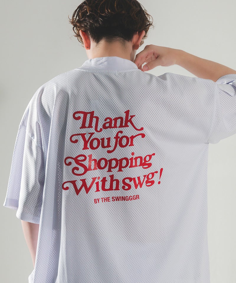 THE SWINGGGR(ザ・スウィンガー)】THANKS MESH MOCK TEE モックネックT
