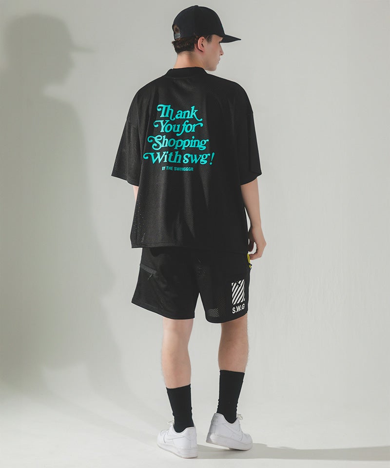 THE SWINGGGR(ザ・スウィンガー)】THANKS MESH MOCK TEE モックネックT